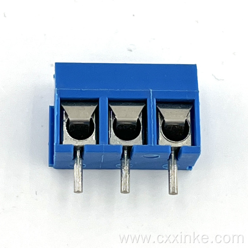 5.0mm pitch screw type PCB in-line terminal block blue